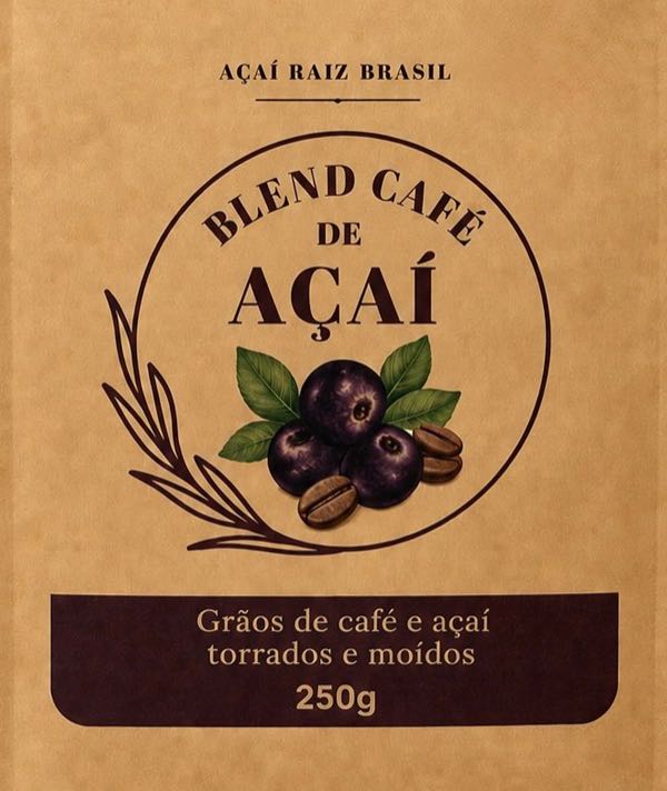 Embalagem kraft de 250g do Blend café de açaí